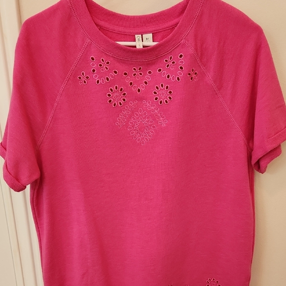 Cato Fuchsia Sweatshirt with Eyelet Embroidery - Picture 3 of 6